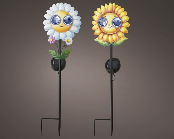 Gartenstecker SOLAR FLOWER in mehrfarbig aus Eisen