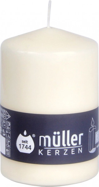 Stumpenkerze VANILLA in beige aus Wachs