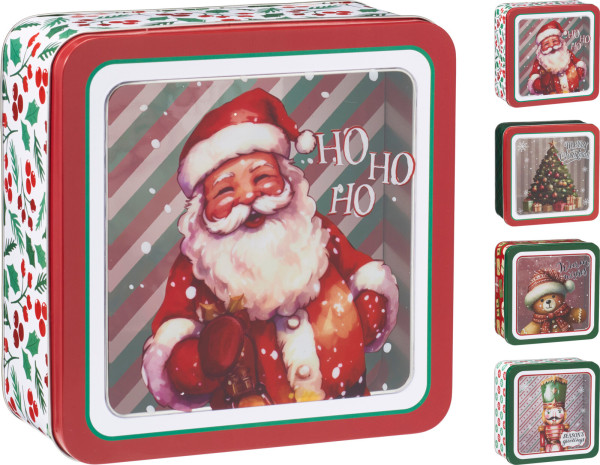 Gebäckdose X-MAS in mehrfarbig aus Stahl