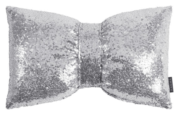 Schleifenkissen GLITTER silber in silberfarben aus Mischgewebe