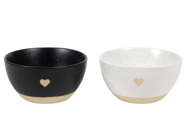 Schälchen SPECKLES HEART in mehrfarbig aus Steinzeug