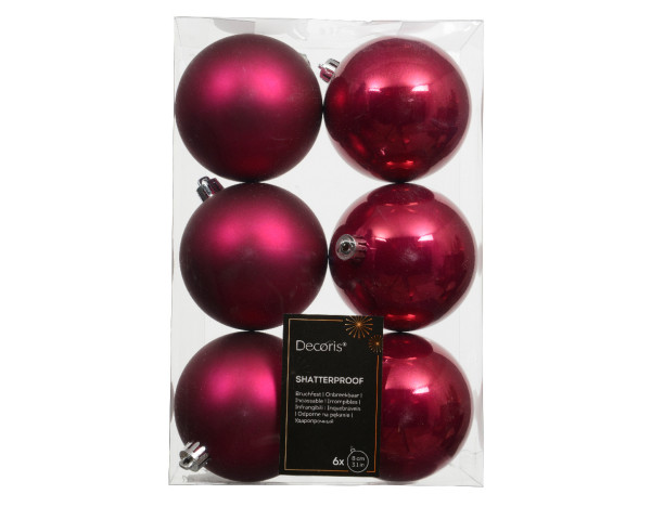 Weihnachtskugel-Set PAIRS in pink aus Kunststoff