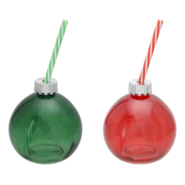 Trinkglas CHRISTBAUMKUGEL in mehrfarbig aus Glas