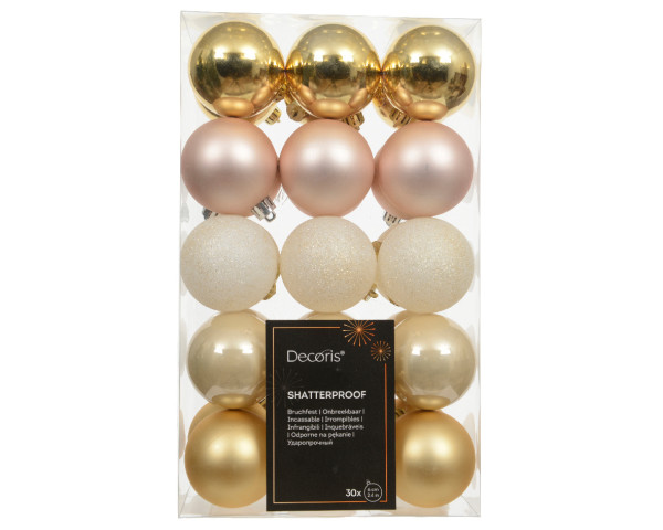 Weihnachtskugel-Set GRACE in mehrfarbig aus Kunststoff