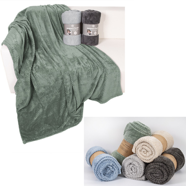 Decke FLANELL JACQUARD POPCORN in mehrfarbig aus Polyester