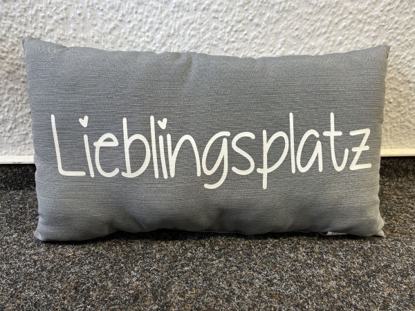 Kissen LIEBLINGSPLATZ grau