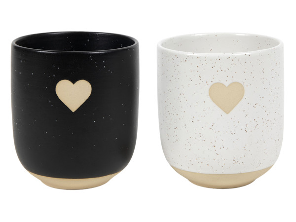 Becher SPECKLES HEART in mehrfarbig aus Steinzeug