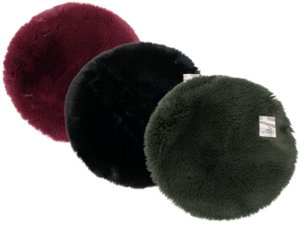 Kunstfell KUSCHEL rund in mehrfarbig aus Polyester