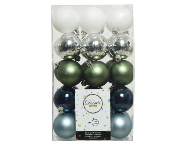 Weihnachtskugel-Set GRACE in mehrfarbig aus Kunststoff