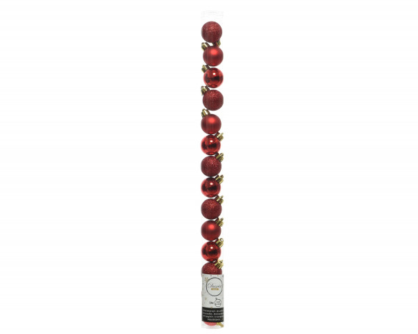 Weihnachtskugel-Set X-MAS rot in rot aus Kunststoff