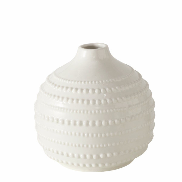Vase MERUNA mittel in weiß aus Keramik