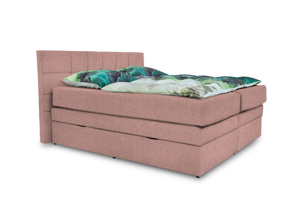 Boxspringbett AYDA in rosa aus Stoff