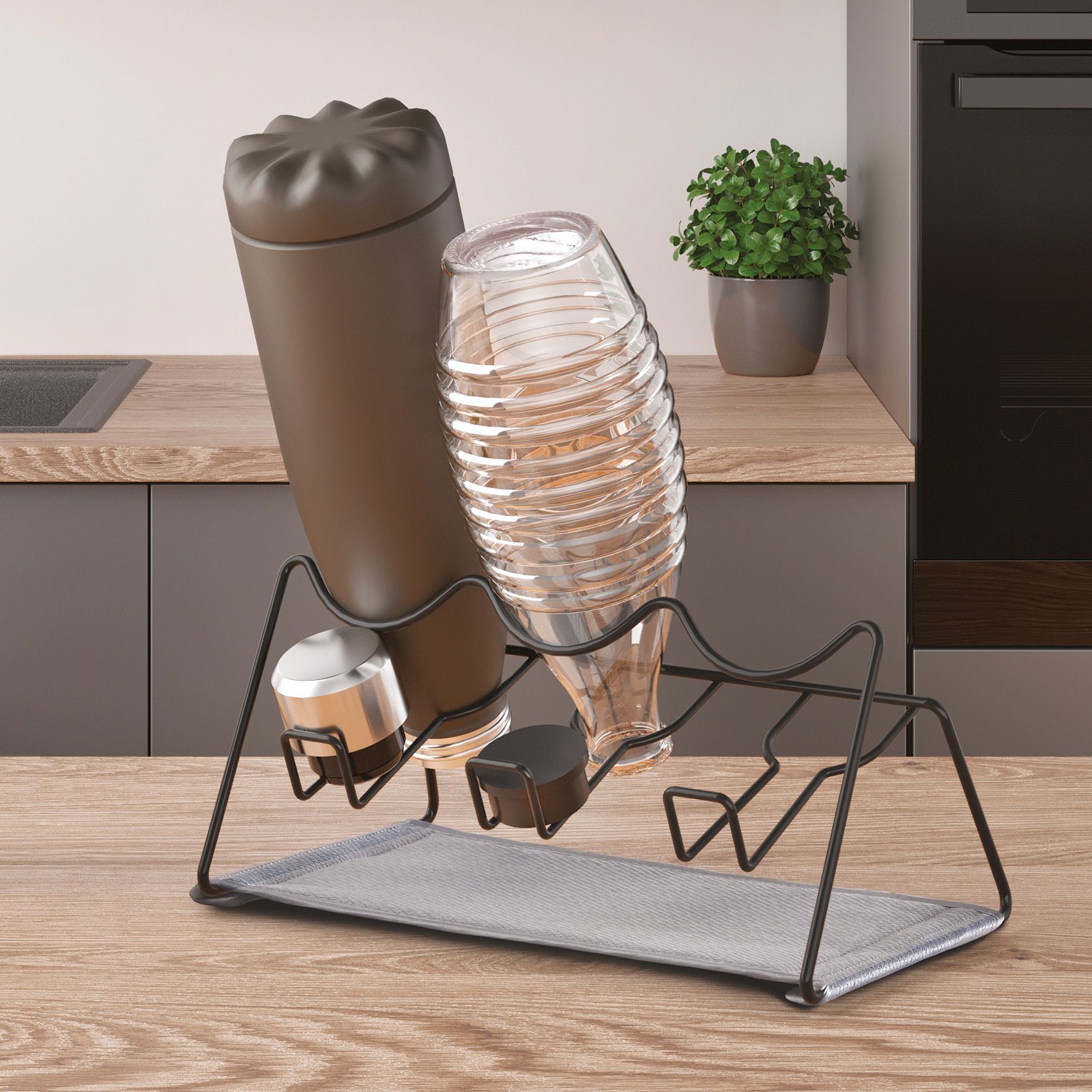 Scolabottiglie Metaltex Sodatex 3 - Con Tappetino Microfibra, Made In Italy - Foto 7