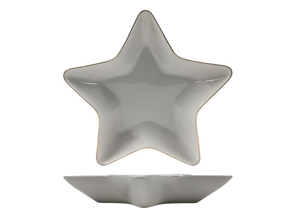 Dekoschale STAR in weiß aus Porzellan