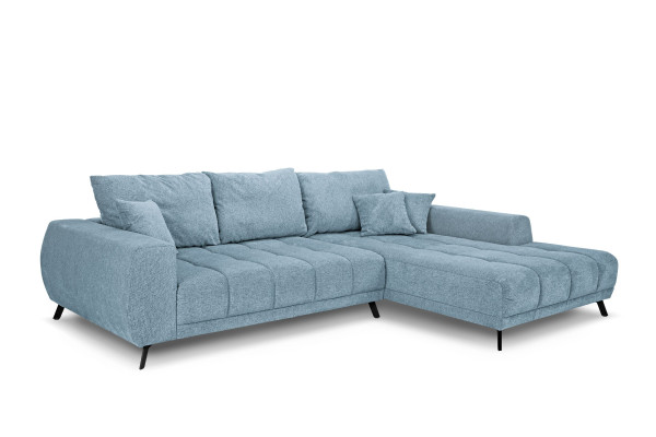 Polsterecke AVELINA in blau aus Stoff