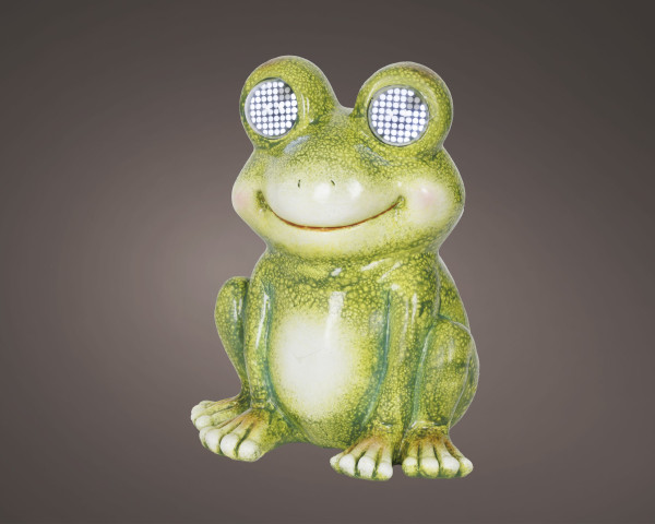 Dekofigur SOLAR FROSCH in mehrfarbig aus Polyresin