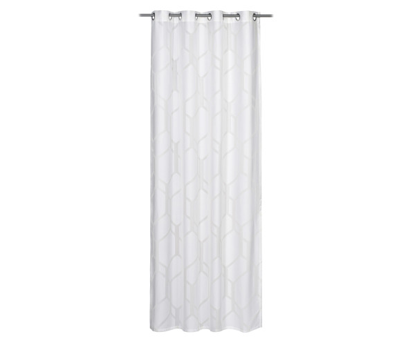 Ösenschal BARDOLINO weiß in weiß aus Polyester