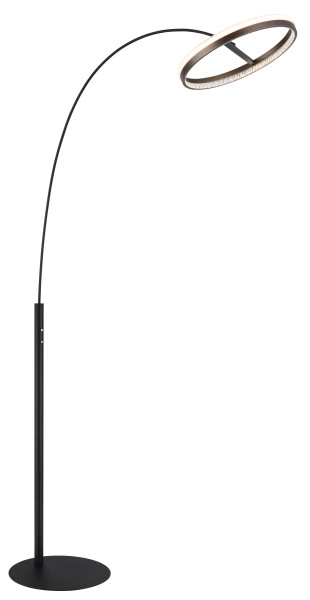 Stehleuchte LED MATTEO in schwarz aus Materialmix