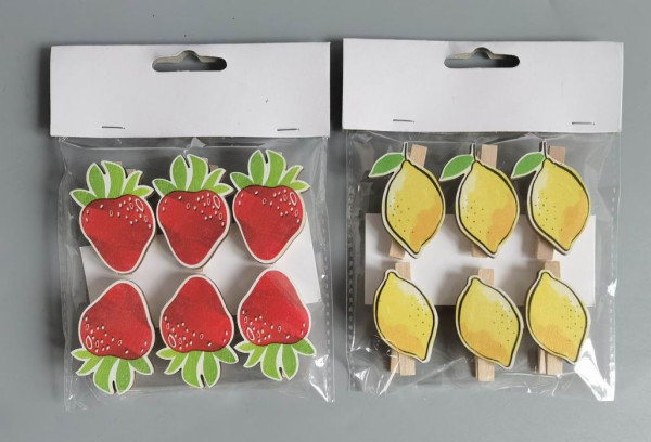 Tischtuchclips FRUIT in mehrfarbig aus Holz