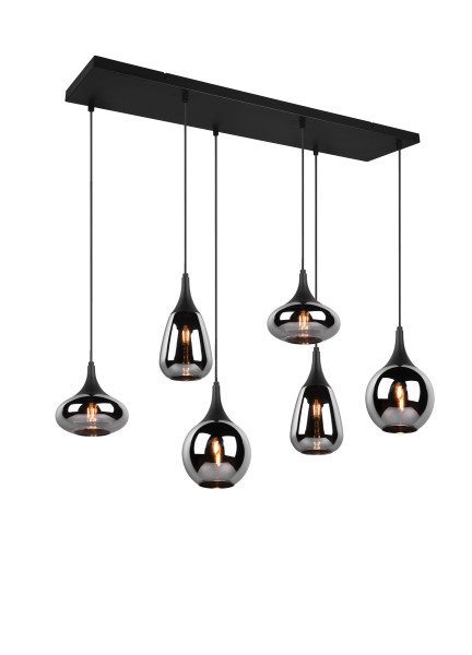 Pendelleuchte LUMINA in schwarz aus Materialmix