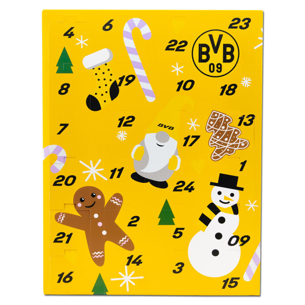 Adventskalender BVB SOCKEN in mehrfarbig aus Materialmix