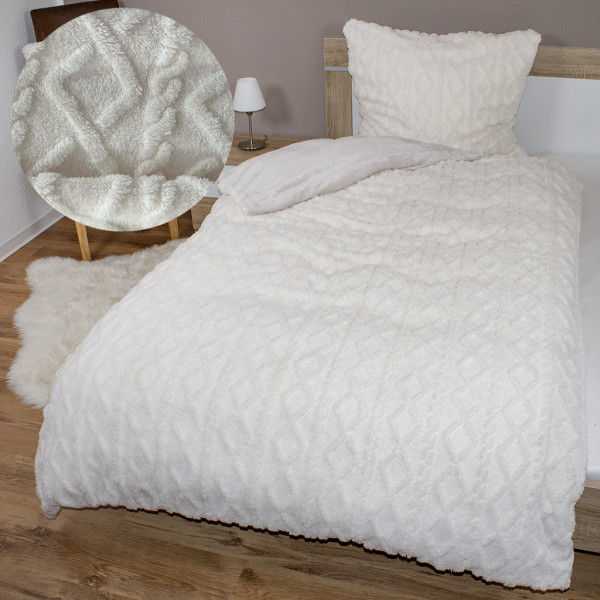 Bettwäsche SHERPA JACQUARD in mehrfarbig aus Polyester