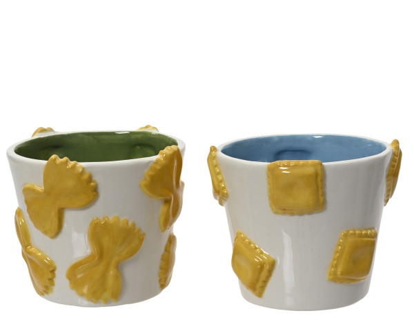 Pflanztopf PASTA in mehrfarbig aus Dolomit