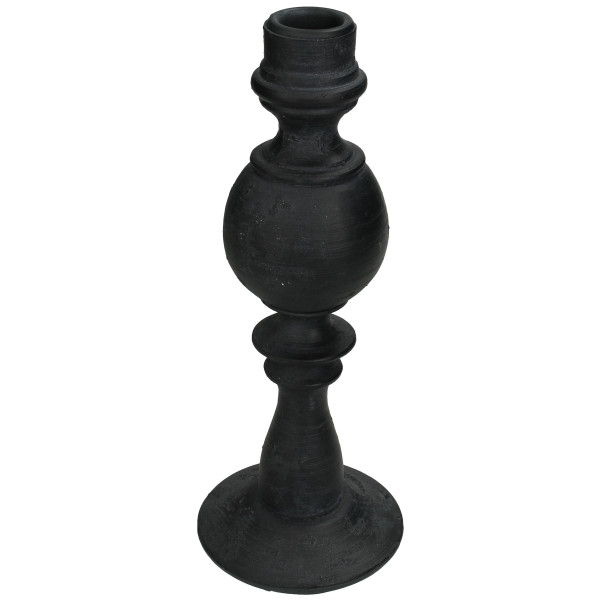 Kerzenhalter STICK schwarz in schwarz aus Polyresin