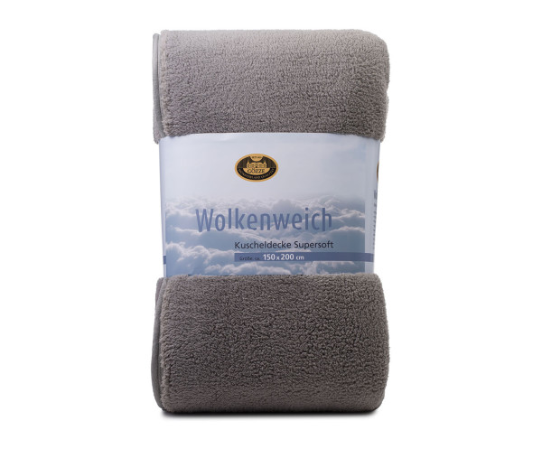Decke WOLKENWEICH silber in silberfarben aus Polyester