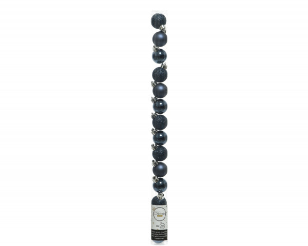 Weihnachtskugel-Set X-MAS in blau aus Kunststoff
