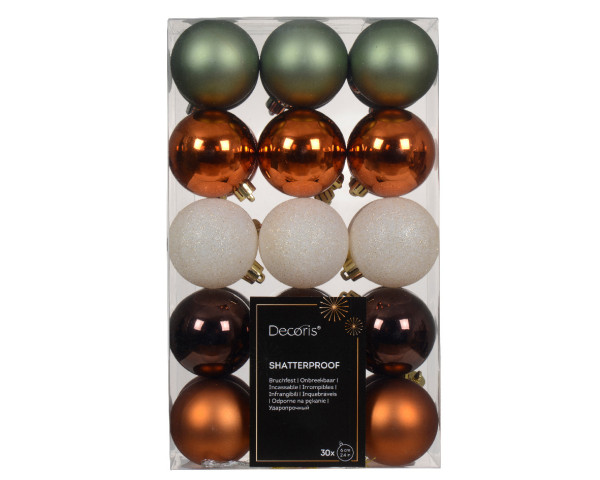 Weihnachtskugel-Set GRACE in mehrfarbig aus Kunststoff