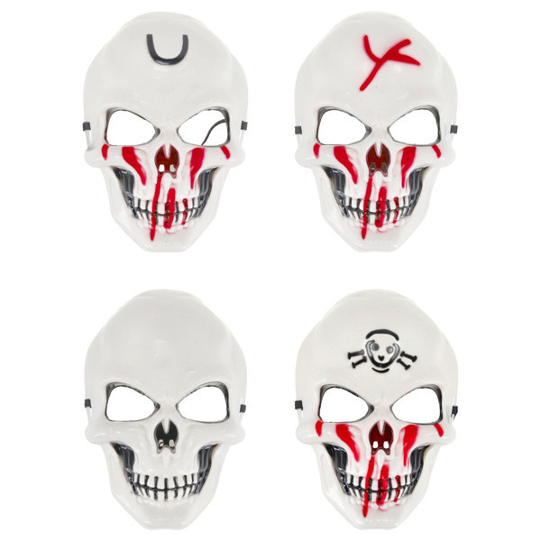 Maske TOTENKOPF in mehrfarbig aus Kunststoff