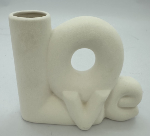 Vase LOVE in weiß aus Keramik