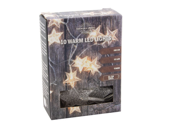 Lichterkette LED STARS in transparent aus Kunststoff