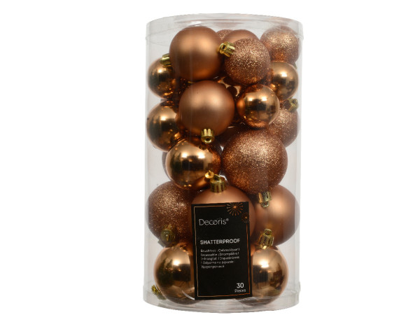 Weihnachtskugel-Set MIX in brandy aus Kunststoff
