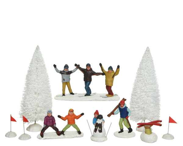 Dekofiguren-Set WINTER SCENE in mehrfarbig aus Polyresin