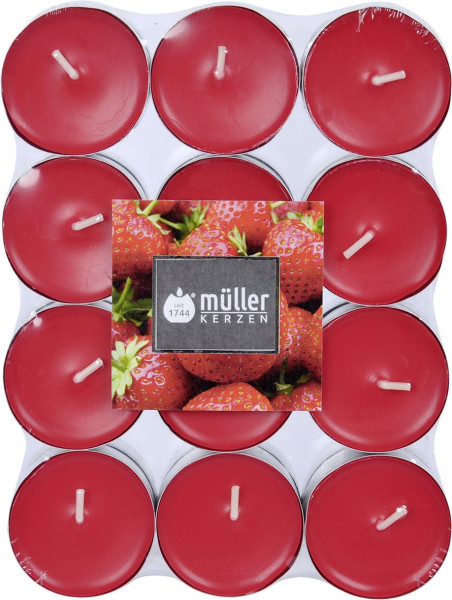 Duftteelichter STRAWBERRY LOVE in orange aus Wachs