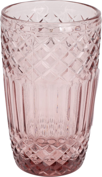 Trinkglas RIFFLE in rosa aus Glas
