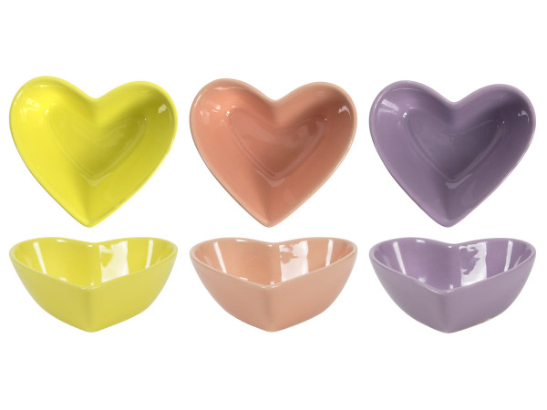 Dipschale HEART in mehrfarbig aus Steinzeug