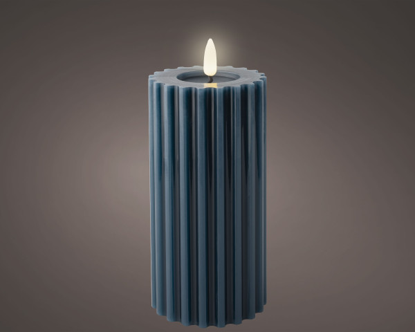 Kerze LED RIFFLE blau