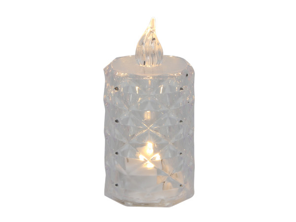 Kerze LED X-MAS in transparent aus Kunststoff