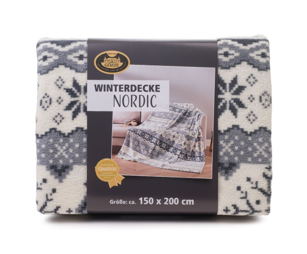 Decke NORDIC silber in silberfarben aus Polyester