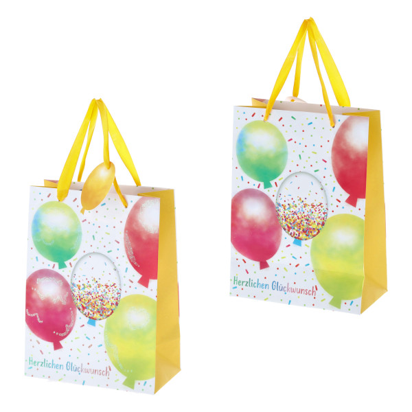 Geschenktasche GLÜCKWUNSCH in mehrfarbig aus Papier
