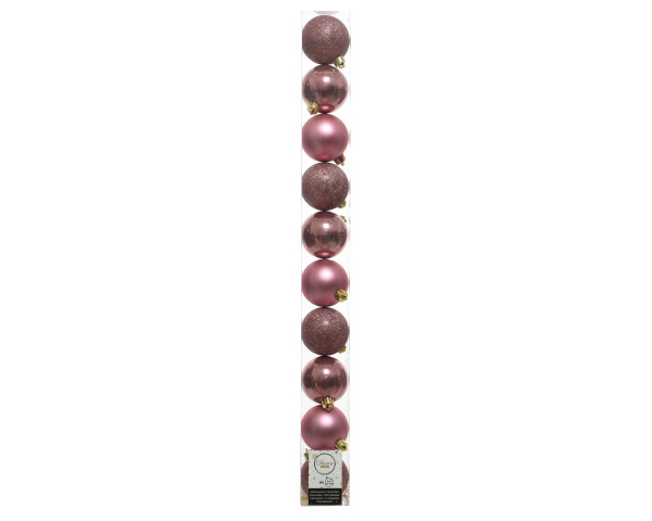 Weihnachtskugel-Set X-MAS rosa in rosa aus Kunststoff