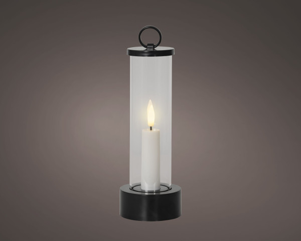 Kerze LED CANDLE in schwarz aus Wachs