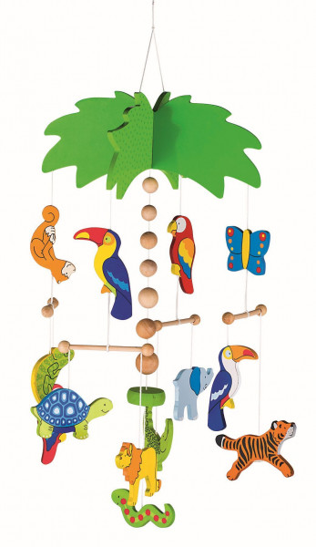 Mobile PALME II in bunt aus Holz
