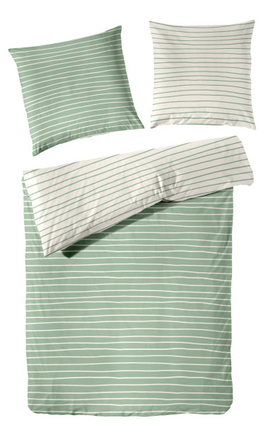 Bettwäsche STRIPES Perkal in mehrfarbig aus Baumwolle