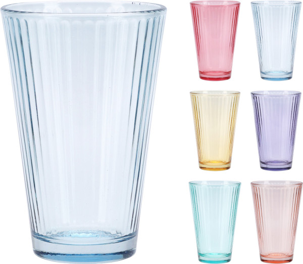 Trinkglas COLORI in mehrfarbig aus Glas