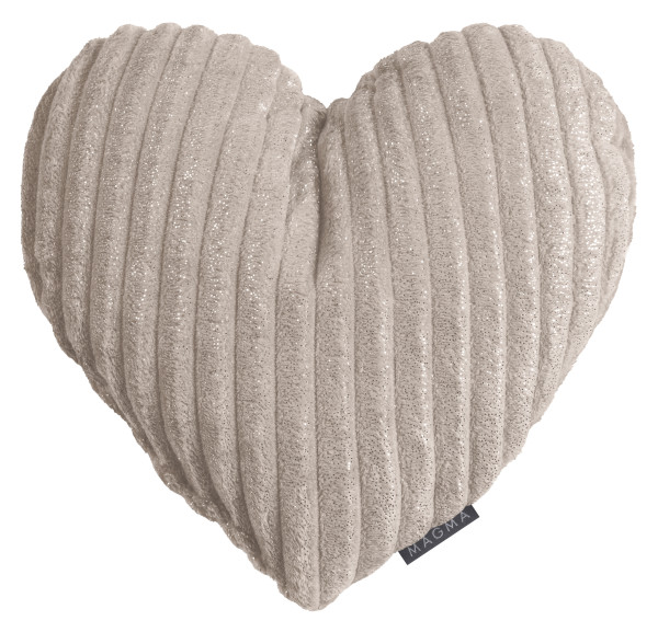 Herzkissen SILENCIO taupe in taupe aus Polyester