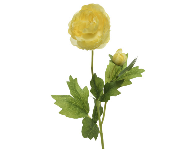 Kunstblume CAMELIA in gelb aus Polyester